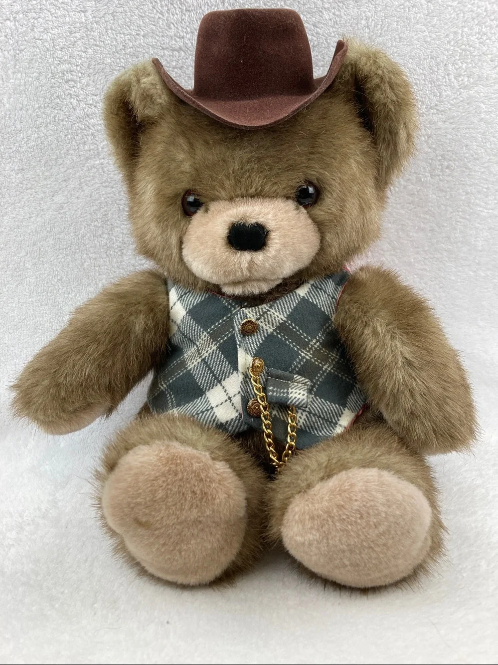 VTG Applause Chaz Brown Gentleman Cowboy Teddy Bear Plush Stuffed Animal Toy 16”